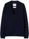 Jil Sander V Neck Cardigan Made From Wool In Blue