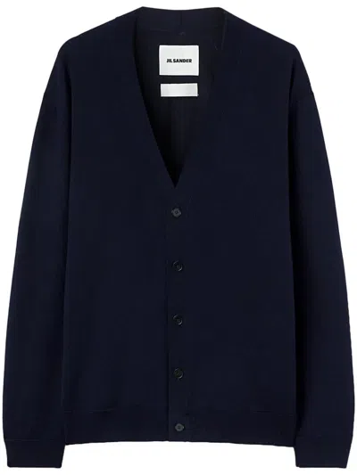 JIL SANDER JIL SANDER V NECK CARDIGAN MADE FROM WOOL