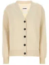 Jil Sander Ivory Wool Cardigan In Neutrals