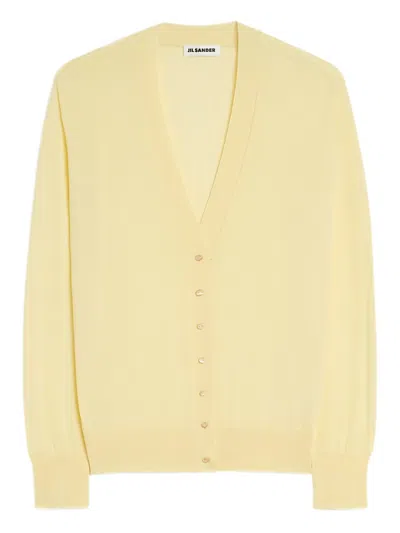 Jil Sander V-neck Cardigan In Silver