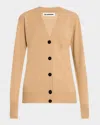 Jil Sander V-neck Cashmere Cardigan In Gold Earth
