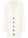 Jil Sander V-neck Cashmere Cardigan In White