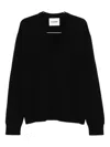Jil Sander V-neck Cashmere Sweater In Black