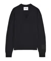 Jil Sander V-neck Cashmere Sweater In Black