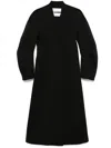 Jil Sander Black Double-breasted Coat In Virgin Wool In Schwarz