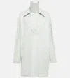 Jil Sander V-neck Cotton Minidress In Light Pastel Blue