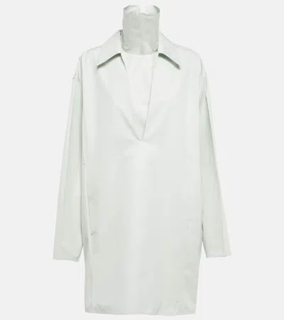 Jil Sander V-neck Cotton Minidress In Blau