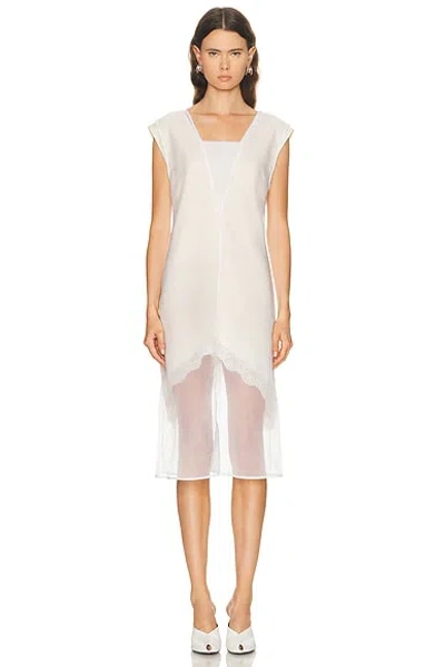 Jil Sander V Neck Dress In White
