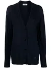 Jil Sander V-neck Fine-knit Cardigan In Blue