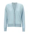 Jil Sander Mixed Cashmere Cardigan Sweaters And Cardigans Light Blue In Blue