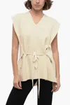 Jil Sander V Neck Knitted Vest In White