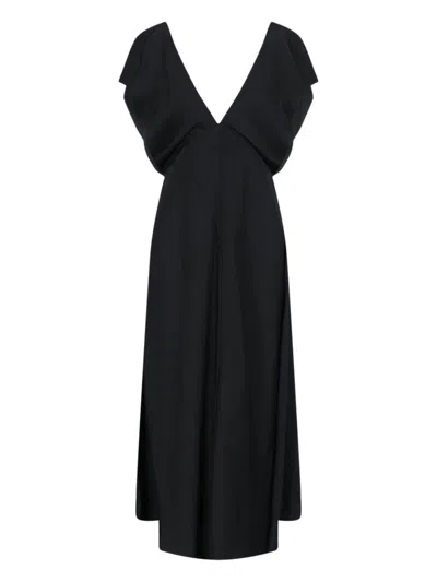 Jil Sander V-neck Maxi Dress - Black