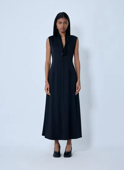 Jil Sander V-neck Midi Dress In Blue