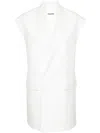 Jil Sander V-neck Oversized Gilet In Neutrals