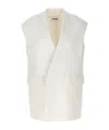 Jil Sander Flap Pockets Oversized Tailored Vest In White