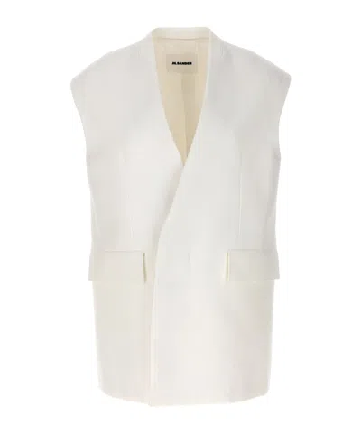 JIL SANDER JIL SANDER STRAIGHT HEM OVERSIZED TAILORED VEST