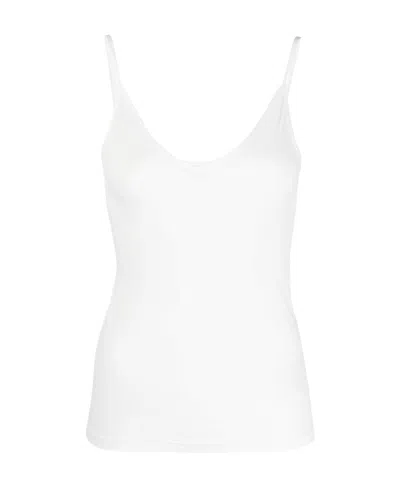 Jil Sander V-neck Plain Tank Top In White