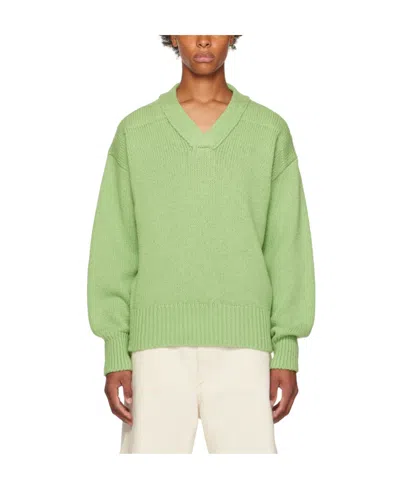 Jil Sander V-neck Pullover Sweater In Green
