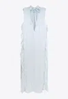 Jil Sander Women Viscose Dress With Lateral Rouches In Blue