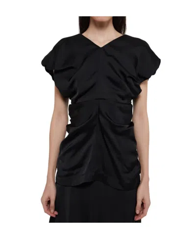Jil Sander V-neck Short-sleeved Blouse In Black