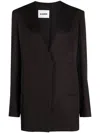 Jil Sander V-neck Single-breasted Jacket In Braun