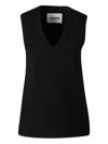 Jil Sander V-neck Sleeveless Top In Black