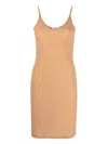 Jil Sander V-neck Slip Minidress In Brown