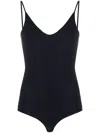 Jil Sander V-neck Stretch Bodysuit In Blau