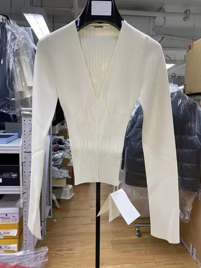 Jil Sander V-neck Sweater In Nude