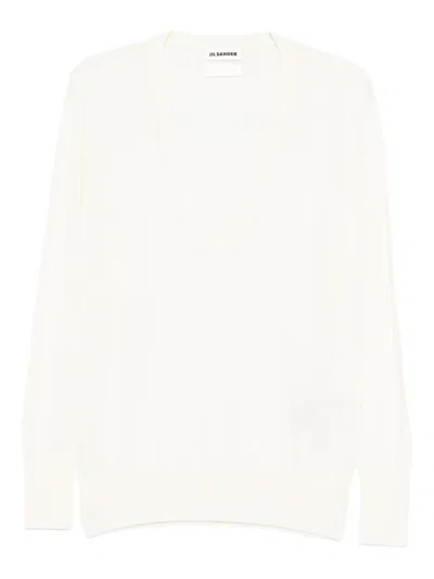 Jil Sander V-neck T-shirt In Neutral