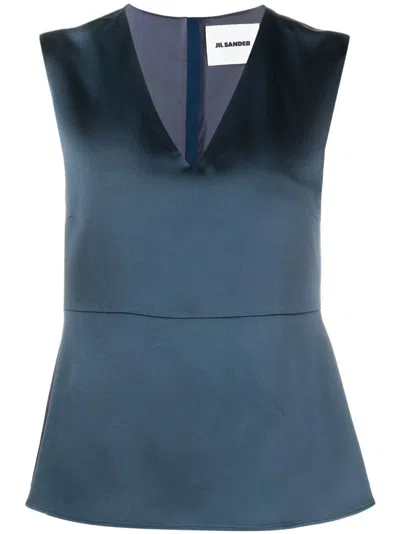 Jil Sander Blue Cruise Sleeveless Top