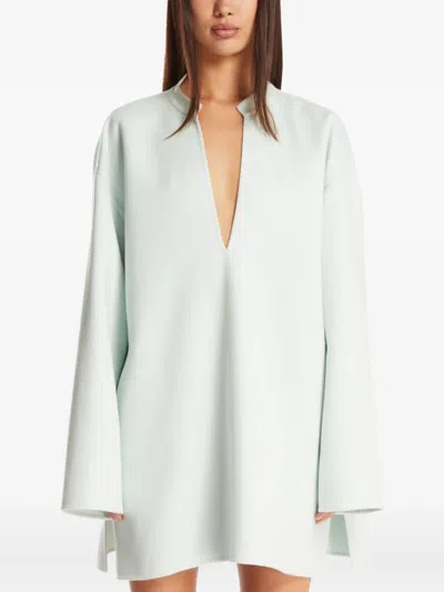 Jil Sander Light Blue Cashmere Dress In Metallic