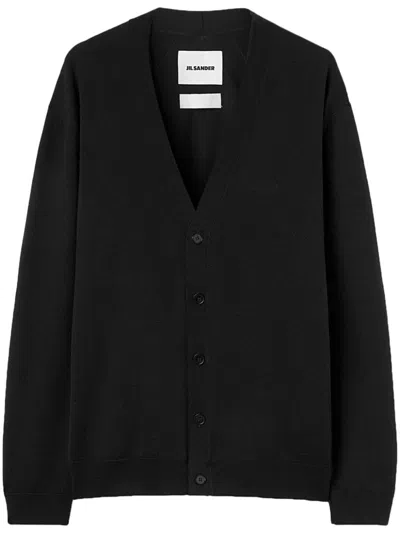 JIL SANDER V-NECK WOOL CARDIGAN