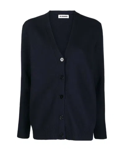 JIL SANDER JIL SANDER V-NECK KNITTED CARDIGAN