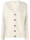 Jil Sander Button-up Knitted Cardigan In Neutrals