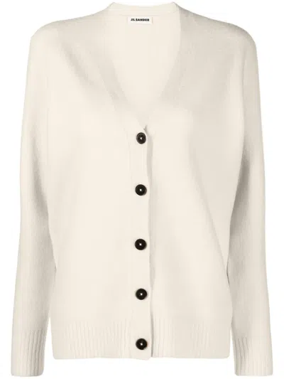 JIL SANDER V-NECK WOOL CARDIGAN