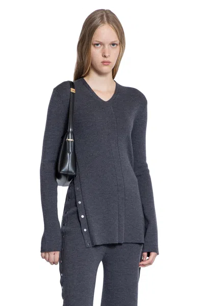 Jil Sander V-neck Wool Jumper In Gray