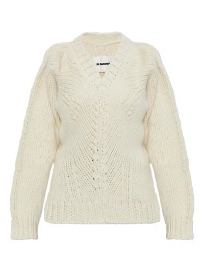 JIL SANDER V-NECK WOOL SWEATER