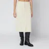 Jil Sander High Waisted Wool Skirt Featuring Slits In Neutral