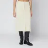 Jil Sander High Waisted Wool Skirt Featuring Slits In Neutral