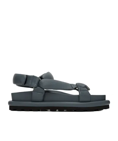 Jil Sander Velcro Padded Sandals In Black