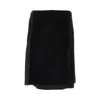 Jil Sander Velvet And Satin Double Midi Skirt In Black