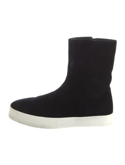 Pre-owned Jil Sander Velvet Boots In Blue