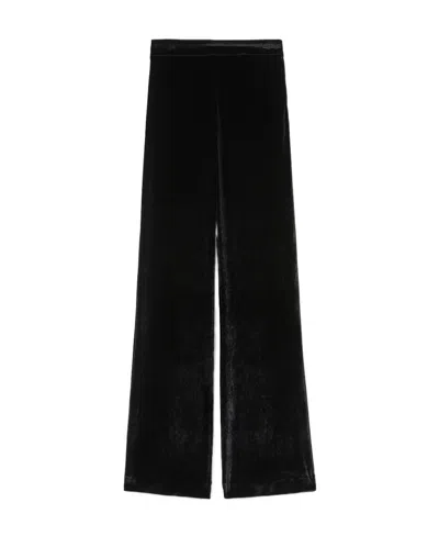 Jil Sander Velvet Jersey High-waisted Trousers In Black