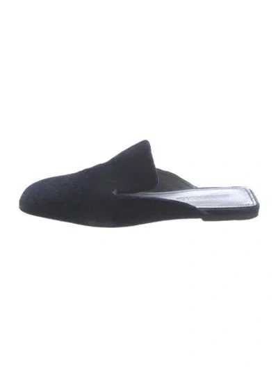 Pre-owned Jil Sander Velvet Mules In Black