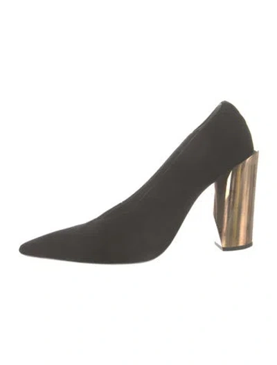 Pre-owned Jil Sander Velvet Pumps In Black