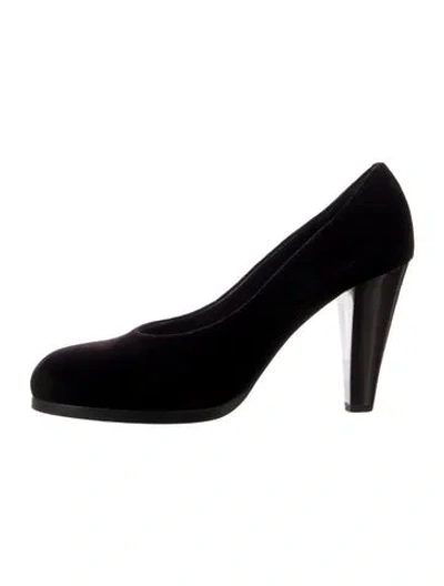 Pre-owned Jil Sander Velvet Pumps In Blue