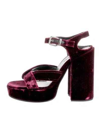 Pre-owned Jil Sander Velvet Sandals In Purple