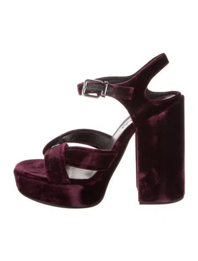 Pre-owned Jil Sander Velvet Slingback Sandals In Purple