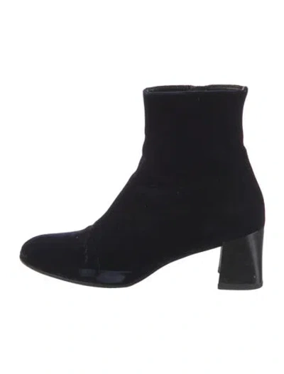 Pre-owned Jil Sander Velvet Sock Boots In Black